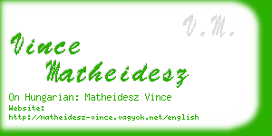 vince matheidesz business card